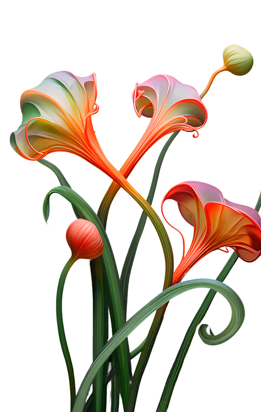 A close up of a flower on a black background.